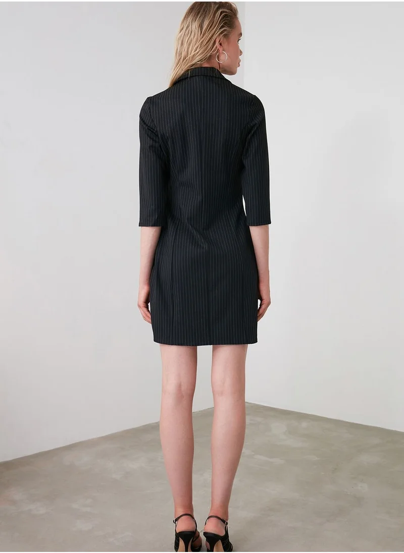 trendyol Pleated Detail Wrap Dress