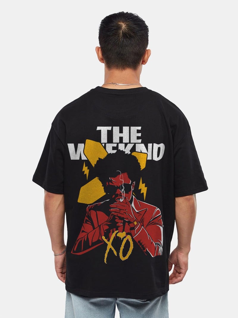 crazymonk Unisex Cotton The Weekend Oversized T-Shirt - Black, XXL - Image 3