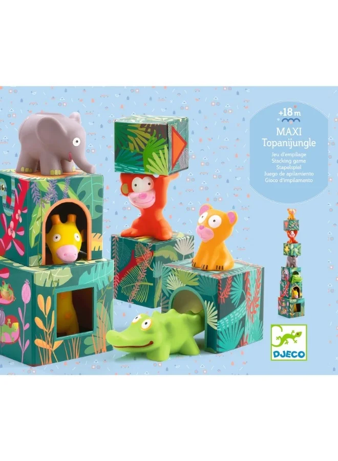 DJECO Maxi Topanijungle Stacking Cubes Toy