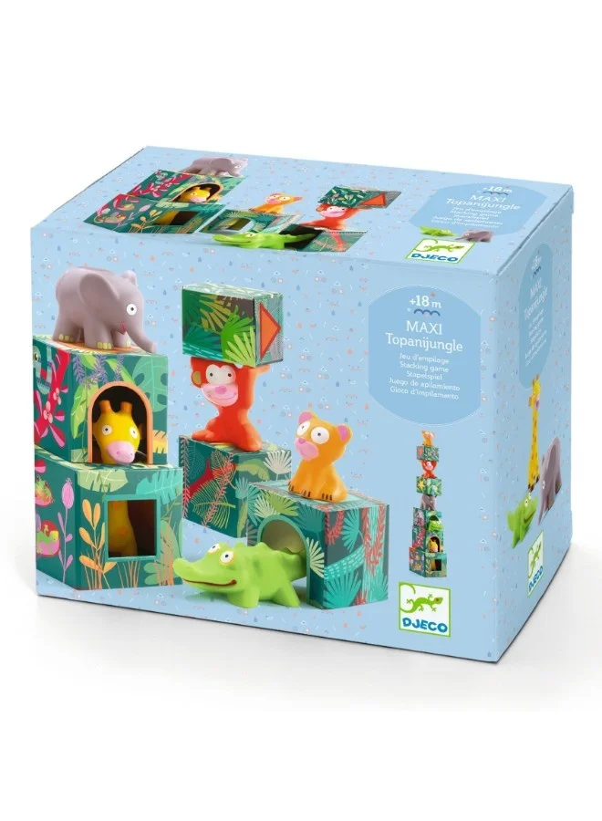 DJECO Maxi Topanijungle Stacking Cubes Toy