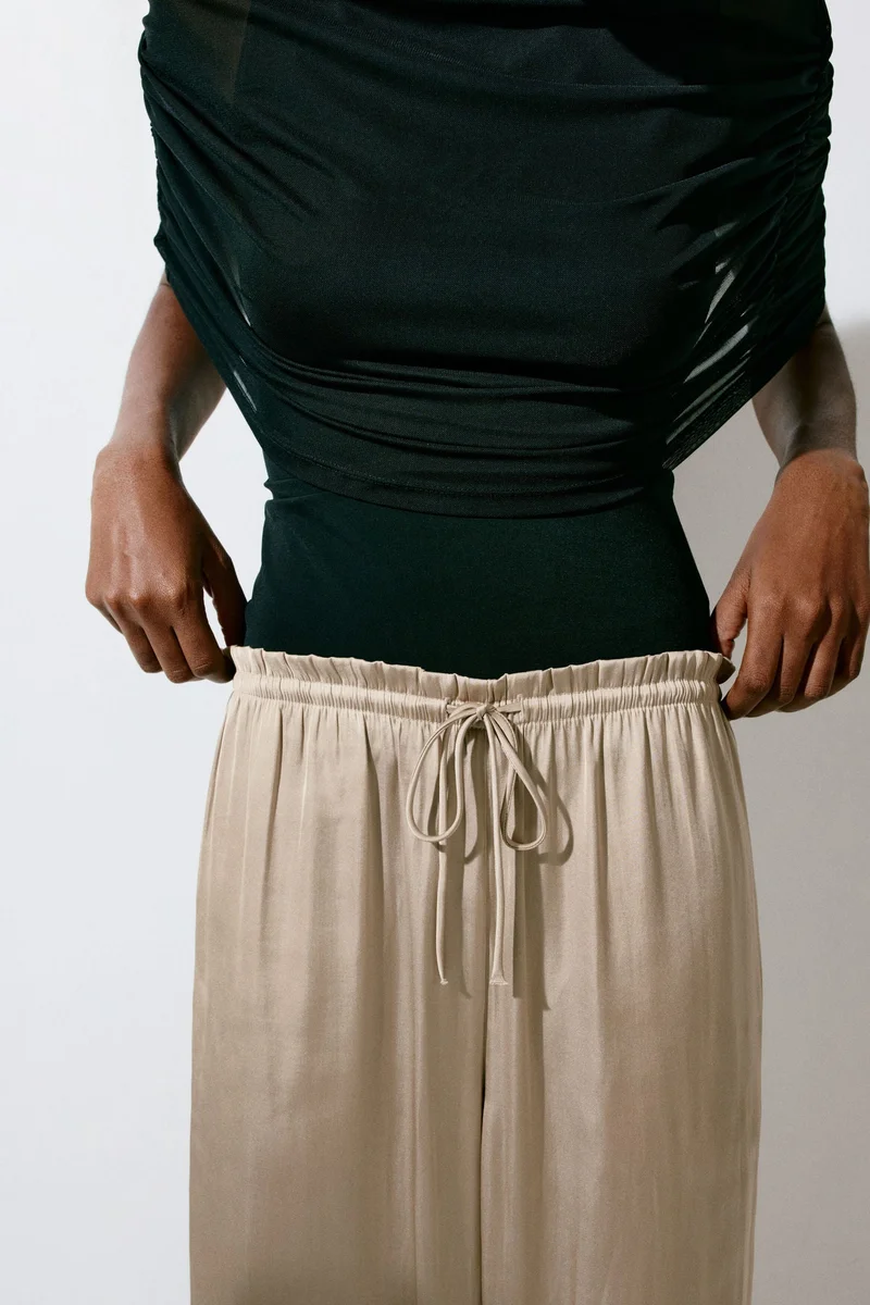 H&M Satin drawstring trousers