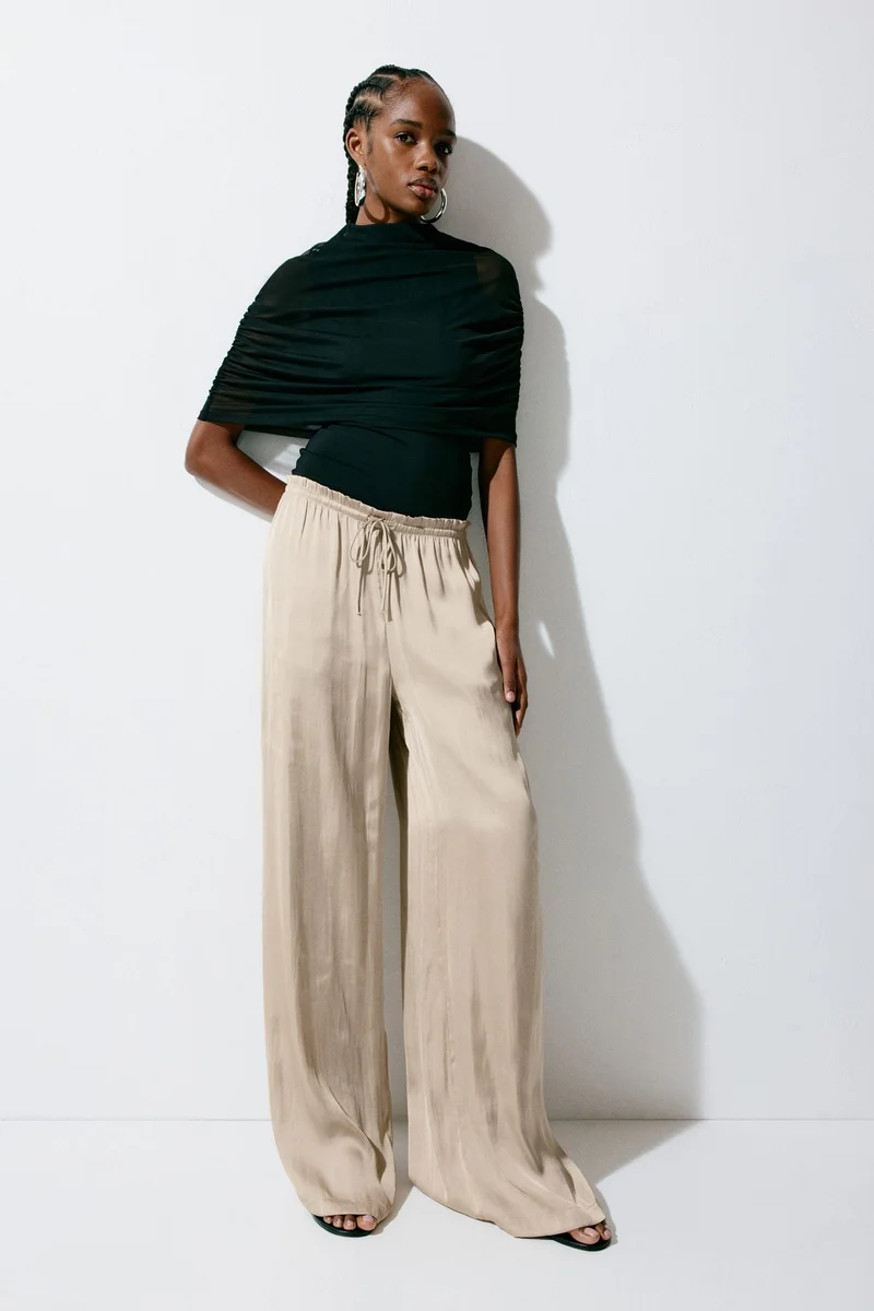 H&M Satin drawstring trousers