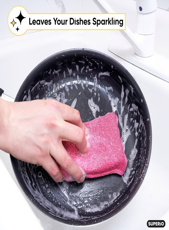 Superio Miracle Microfiber Scrubbing Sponge, Red Extra Scrubbing Power Kitchen Sponge, Sink, Pot, Pan and Dish Washing, Super Absorbent and Rapid Drying. by Superio - Image 4