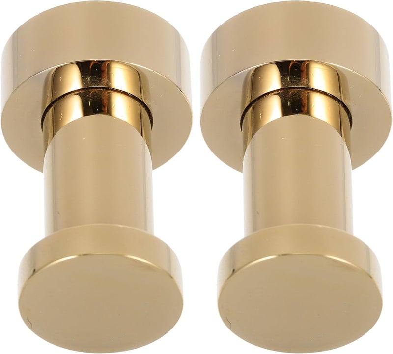 2pcs Brass Bathroom Towel Hooks Wall Mounted Round Door Hanger Robe Hooks for Shower and Bathroom Storage - Image 1
