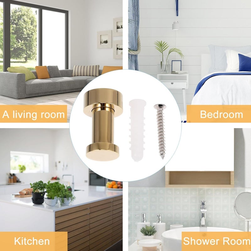 2pcs Brass Bathroom Towel Hooks Wall Mounted Round Door Hanger Robe Hooks for Shower and Bathroom Storage - Image 3