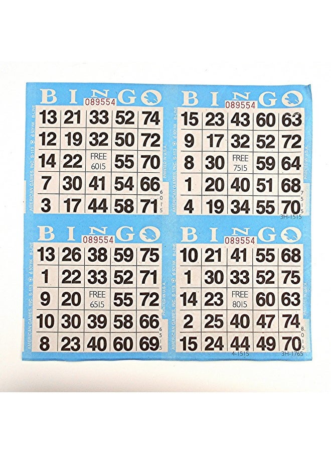 SmallToys 4 On Blue Bingo Paper Cards 750 Sheets 3000 Cards  - Image 1