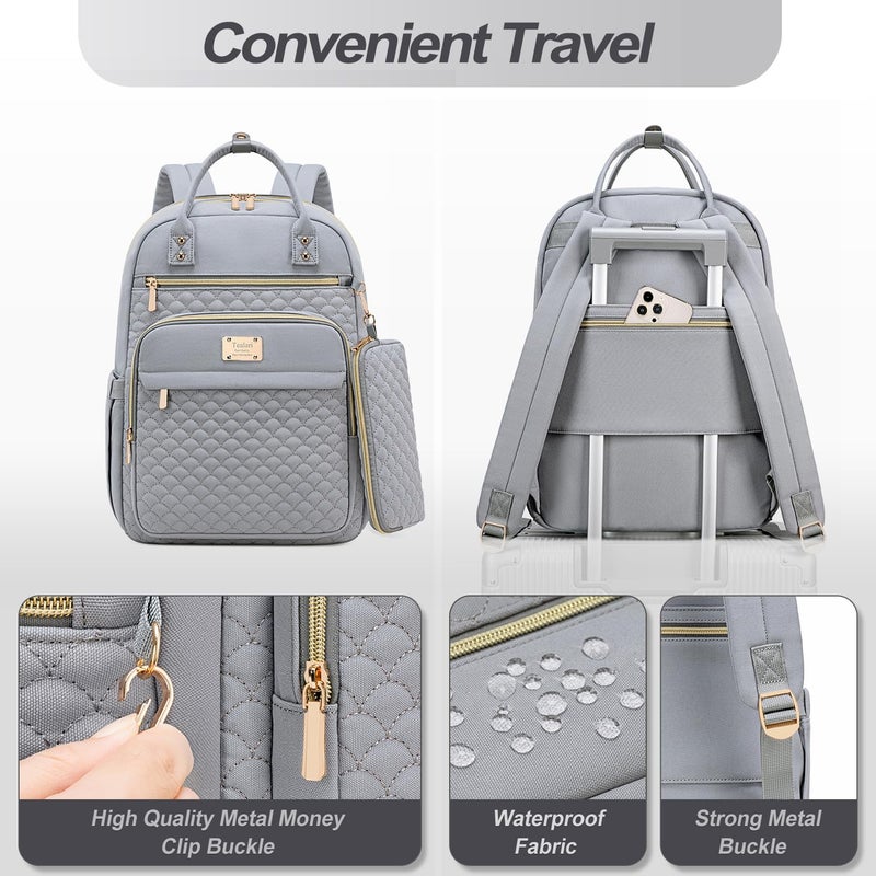 Tealari Laptop Backpack for Women,15.6 Inch Laptop Backpack for Work,Water Resistant Travel Backpack,College Bookbag with Wallet - Image 5