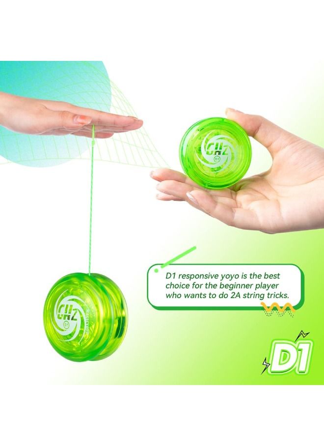Magic Yoyo Professional Looping Yoyo D1 GHZ Responsive Yoyo for Kids, Starter Yoyo for Kids, Beginner Yoyo Easy to Play Basic Looping Tricks (D1 - Green) - Image 4