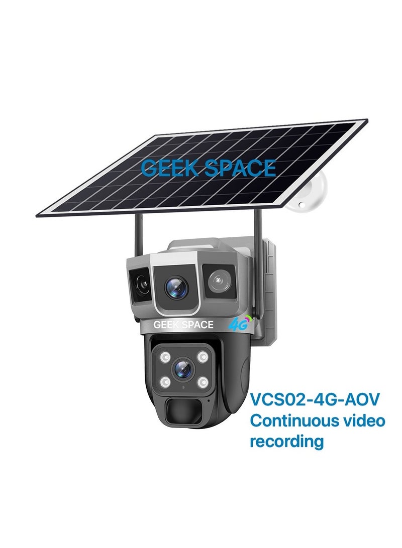 المهوس الفضاء كاميرا مراقبة خارجية PTZ تعمل بالطاقة الشمسية بتقنية 4G مع فتحة بطاقة SIM، رؤية بزاوية 360 درجة، مراقبة تعمل بالبطارية - Image 4