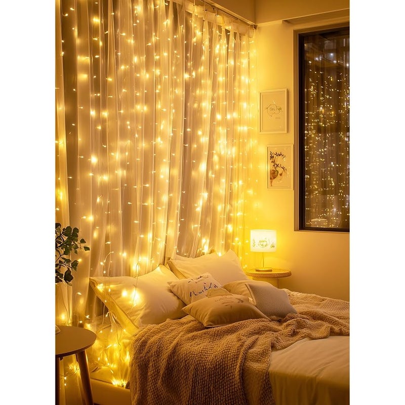 Brightown 300 LED Fairy Curtain Lights, 9.8ft x 9.8ft Curtain String Lights - Image 4