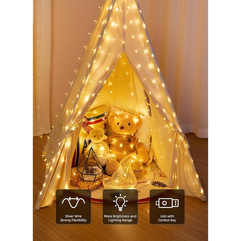 Brightown 300 LED Fairy Curtain Lights, 9.8ft x 9.8ft Curtain String Lights - Image 3