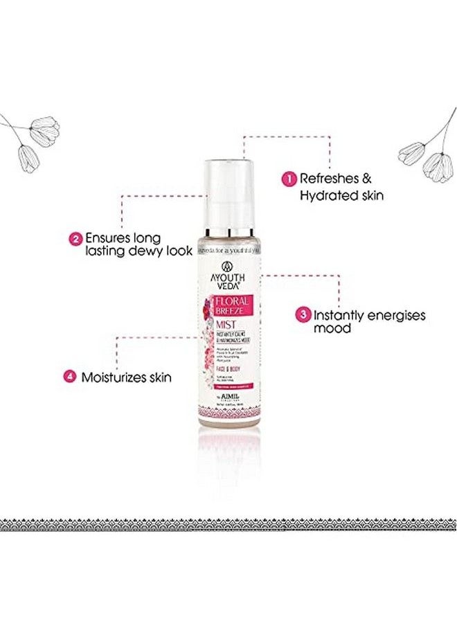 AYOUTHVEDA - Floral Breeze Face & Body Mist Floral Mist For Both Men & Women Helps In Hydrate The Skin Free From Harsh Chemicals 100Ml - Image 1