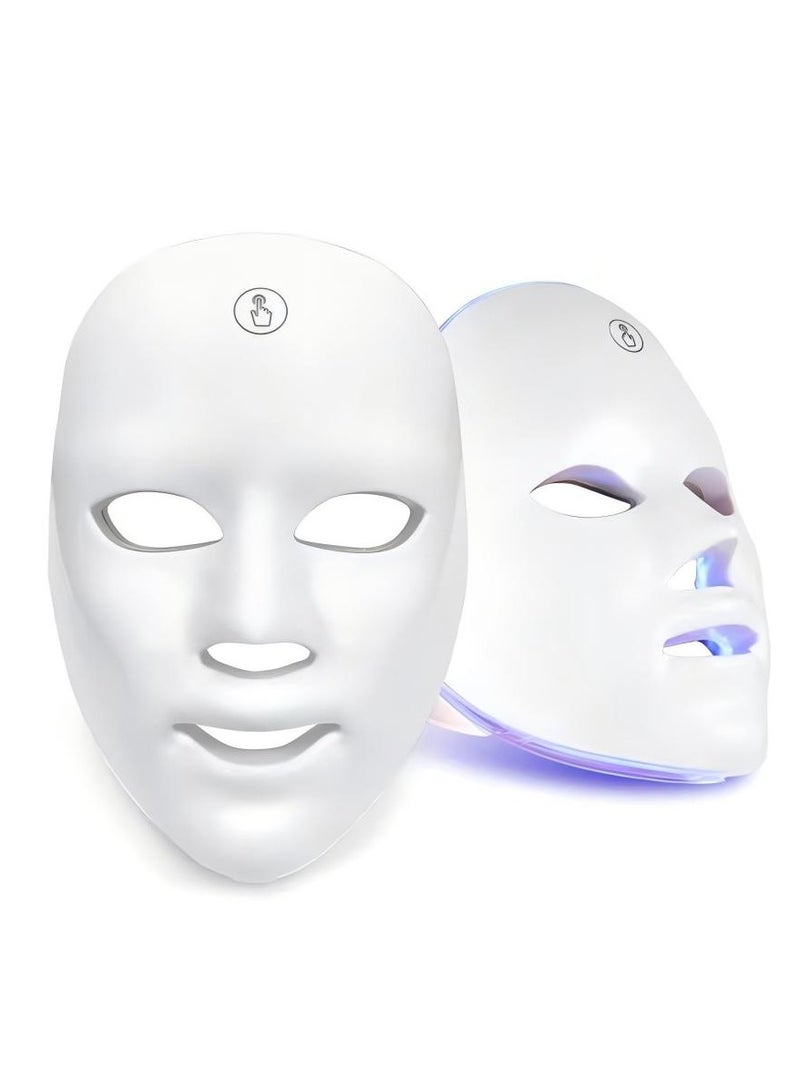 قناع وجه لتجديد البشرة مع 7 ألوان LED قابلة لإعادة الشحن عبر USB خالي من العطور علاج مضاد للتقدم في السن والتفتيح هدية مثالية للنساء في العطلات - Image 1