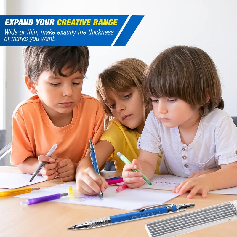 Leda Art Supply مجموعة أقلام رصاص ميكانيكية ليدا 2.0 مم مع 12 قطعة من إعادة تعبئة الرصاص ومبراة واحدة مثالية للرسم والتخطيط والفن المختلط - Image 4