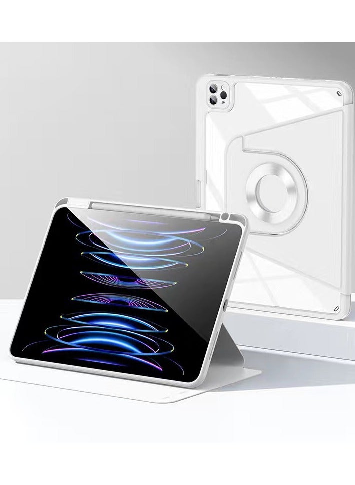 General Case for iPad Mini 7 (A17 Pro)/Mini 6th Generation, 360 Degree Rotating Magnetic Detachable Protective Stand Slim Clear Cover with Pencil Holder for iPad MIni7/Mini 6 8.3 inch 