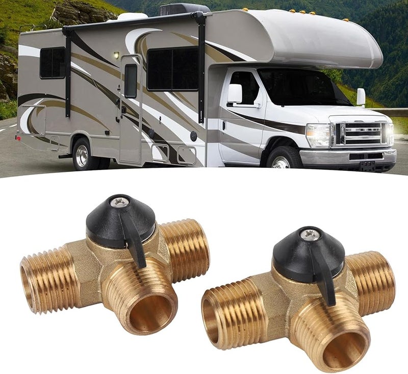 مجموعة تجاوز سخان المياه للمقطورات الترفيهية 12 بوصة خرطوم مقوى وصمامات نحاسية لليخوت والمقطورات الترفيهية - Image 4