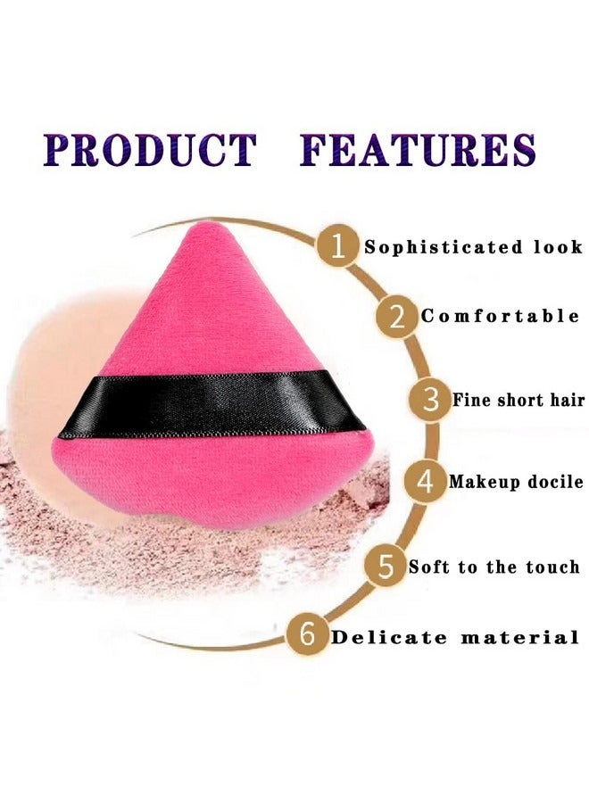Beauenty 10 Pcs Powder Puff Triangle Face Makeup Puff, Washable Reusable Cosmetic Foundation Puff Makeup Sponge, Beauty Makeup Tools, Under Eye Contouring Body Cosmetic Sponge Wet Dry Powder Puffs Applicator Setting Tool - Image 5