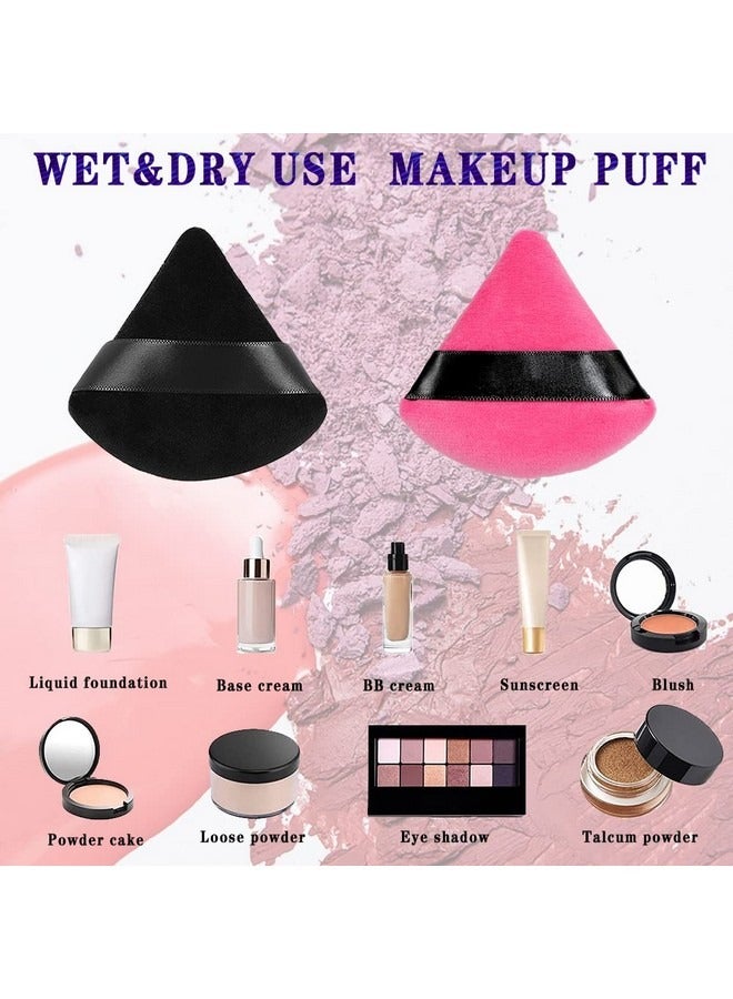 Beauenty 10 Pcs Powder Puff Triangle Face Makeup Puff, Washable Reusable Cosmetic Foundation Puff Makeup Sponge, Beauty Makeup Tools, Under Eye Contouring Body Cosmetic Sponge Wet Dry Powder Puffs Applicator Setting Tool - Image 4