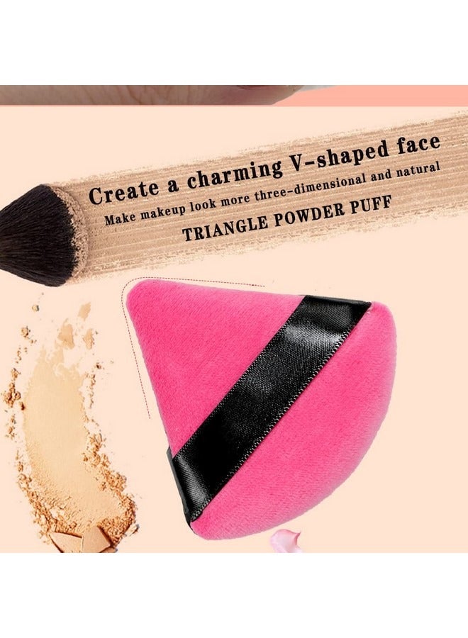 Beauenty 10 Pcs Powder Puff Triangle Face Makeup Puff, Washable Reusable Cosmetic Foundation Puff Makeup Sponge, Beauty Makeup Tools, Under Eye Contouring Body Cosmetic Sponge Wet Dry Powder Puffs Applicator Setting Tool - Image 3