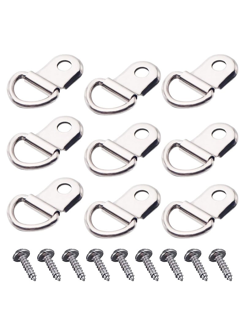 10 Pcs Picture Frame Hanging Rings | D Rings | Heavy Duty and Easy to Install 10pcs + 10 Screws  - Image 1