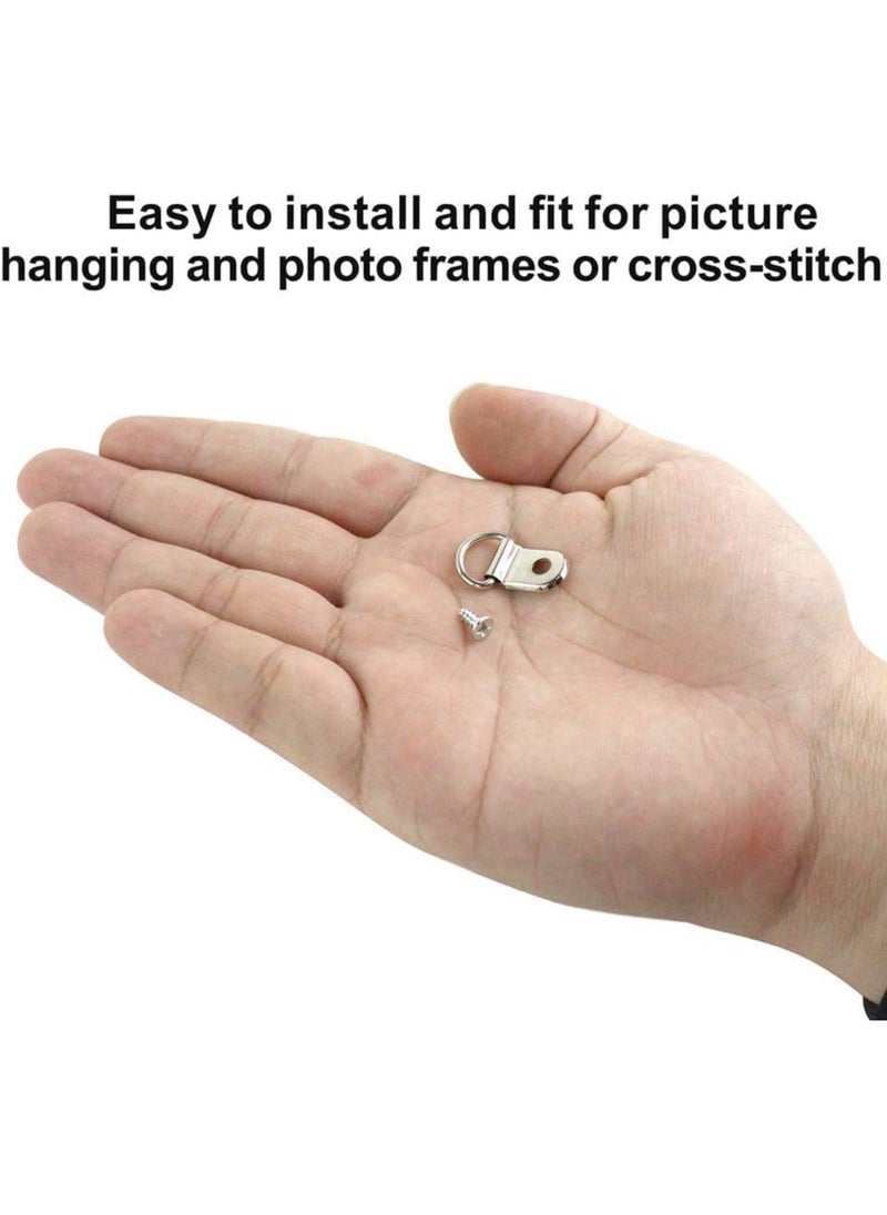 10 Pcs Picture Frame Hanging Rings | D Rings | Heavy Duty and Easy to Install 10pcs + 10 Screws  - Image 5