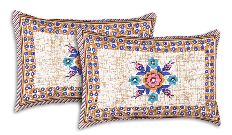 EarlyMart 100 Cotton Comfort 180 TC Rajasthani Jaipuri Traditional King Size Double Bed Bedsheet with 2 Pillow Covers Jaipuri_017 - Image 3