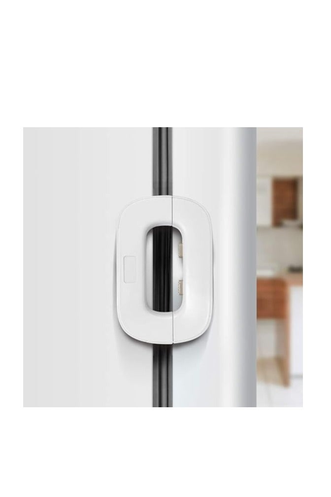 Refrigerator Lock, Upgrade Home Fridge Lock with Two Buttons, Toddler Baby Kids Safety Freezer Door Lock with Strong Adhesive, Refrigerator Locks for Children No Tools Need or Drill - Image 1