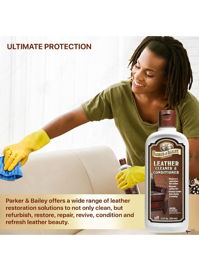 Parker Bailey Leather Cleaner Conditioner Restores Conditions Cleaner For Upholstery or Car Interior Car Seat Cleaner Faux Furniture Handbags Shoes More 12oz - Image 5