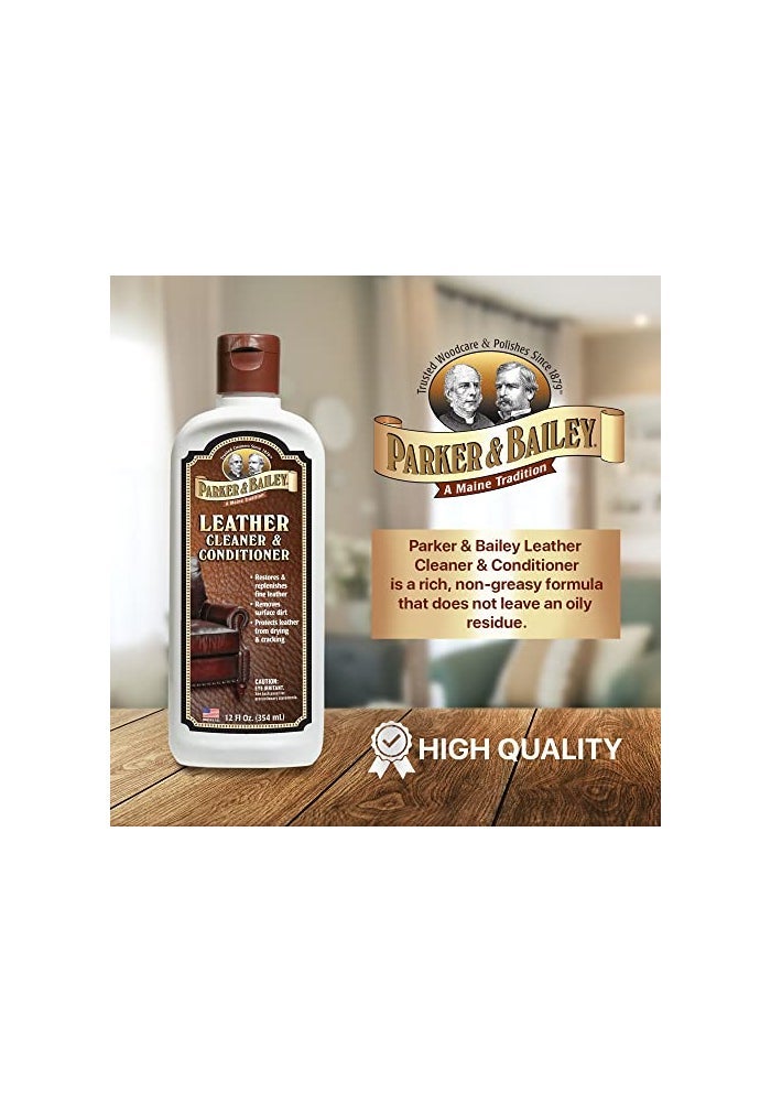Parker Bailey Leather Cleaner Conditioner Restores Conditions Cleaner For Upholstery or Car Interior Car Seat Cleaner Faux Furniture Handbags Shoes More 12oz - Image 3
