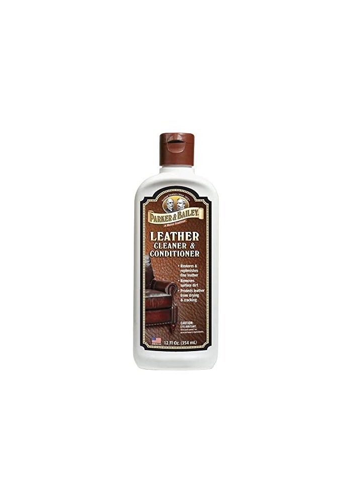 Parker Bailey Leather Cleaner Conditioner Restores Conditions Cleaner For Upholstery or Car Interior Car Seat Cleaner Faux Furniture Handbags Shoes More 12oz - Image 1
