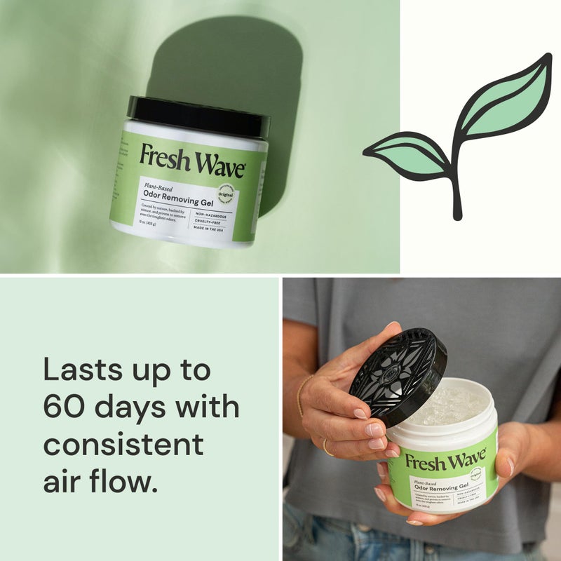 Fresh Wave Odor Removing Gel, 15 oz. - Odor Absorbers for Home, Safer Odor Relief, Natural Plant-Based Odor Eliminator, Every 15 oz. lasts 30-60 Days, For Cooking, Trash & Pets - Image 3