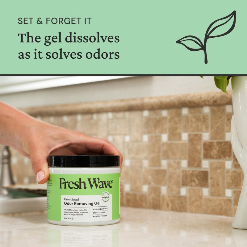 Fresh Wave Odor Removing Gel, 15 oz. - Odor Absorbers for Home, Safer Odor Relief, Natural Plant-Based Odor Eliminator, Every 15 oz. lasts 30-60 Days, For Cooking, Trash & Pets - Image 5