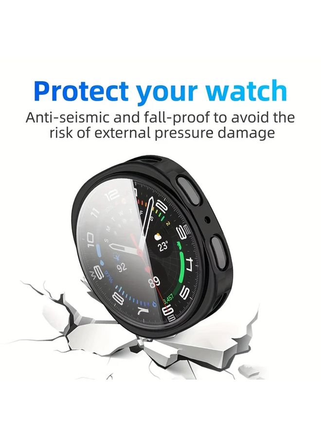 غطاء واقي ذهبي وردي لساعة Galaxy Watch 8 مقاس 44 مم مع حامي الشاشة - Image 4