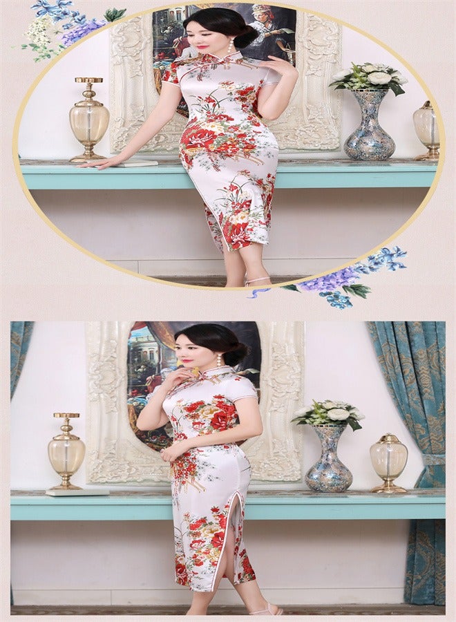 Loquat Short Sleeved Dress White  - Image 3