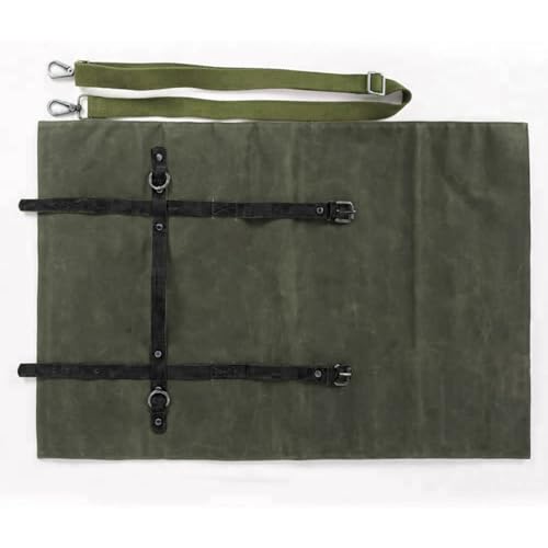 Hersent Large Chef’s Knife Roll Bag,Heavy Duty Waxed Canvas Knife Carrier,11 Pockets Kitchen Cooking Tools Storage Case, Easily Carried By Shoulder Strap ForProfessional Chefs,Culinary School Students - Image 4