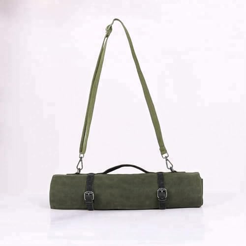 Hersent Large Chef’s Knife Roll Bag,Heavy Duty Waxed Canvas Knife Carrier,11 Pockets Kitchen Cooking Tools Storage Case, Easily Carried By Shoulder Strap ForProfessional Chefs,Culinary School Students - Image 5