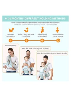 erorex Multifunction Baby Strap Waist Stool Hip Seat Baby Carrier, Suitable For 0-36 Months Baby,6 In 1 Carrying Mode,Adjustable Size, Very Suitable For Hiking Shopping Trip  - Image 3