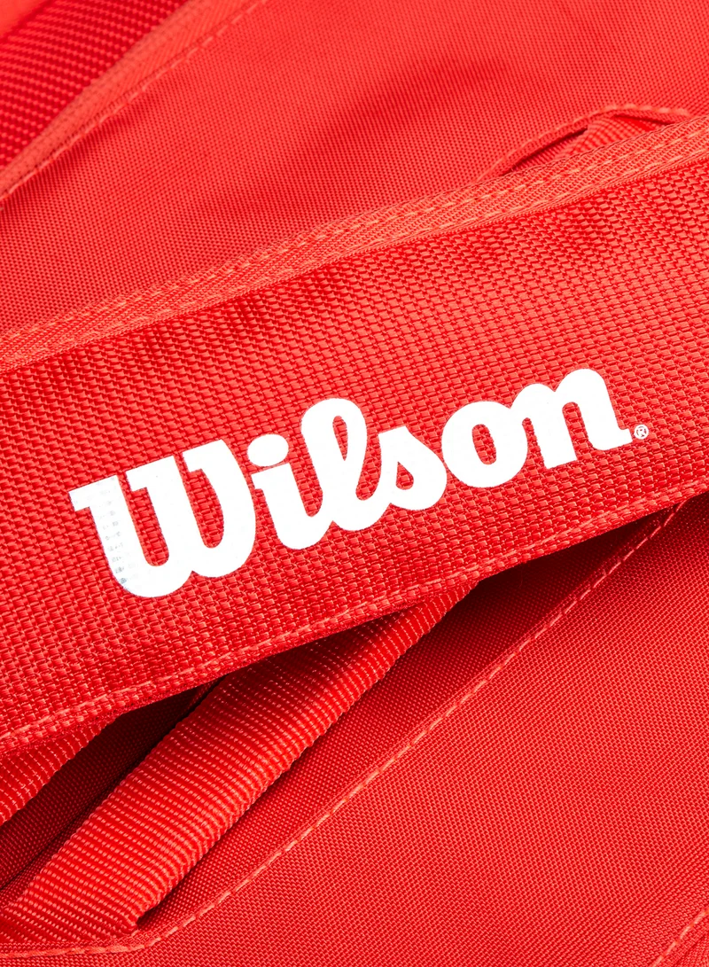 Wilson Super Tour Red Tennis Racket Bag, Adults, Holds up to 9 Rackets