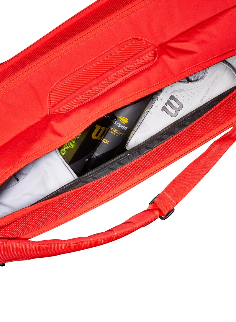 Wilson Super Tour Red Tennis Racket Bag, Adults, Holds up to 9 Rackets
