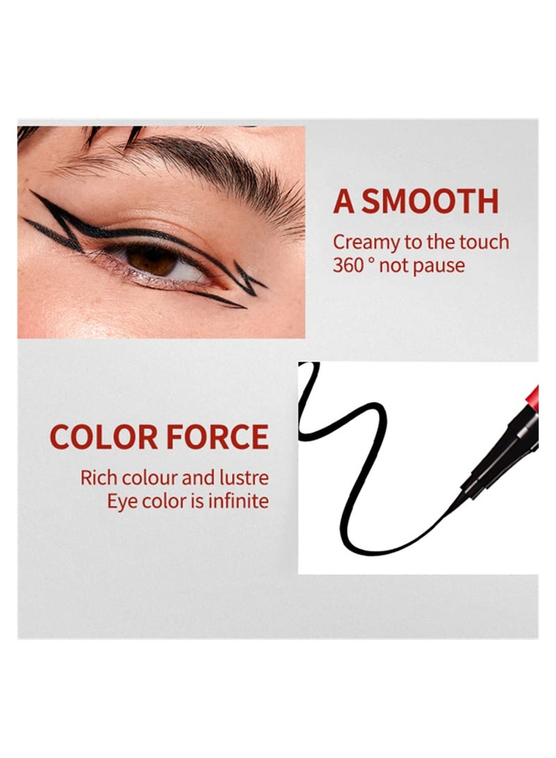 2 Pcs Waterproof Liquid Eyeliner, Super Slim Eyeliner Pencil Long-Lasting Liquid Eyeliner Quick Drying Eyeliner Smooth Gliding Eyeliner Smudgeproof Liquid Eyeliner All Day Wear Liquid Eyeliner - Image 3