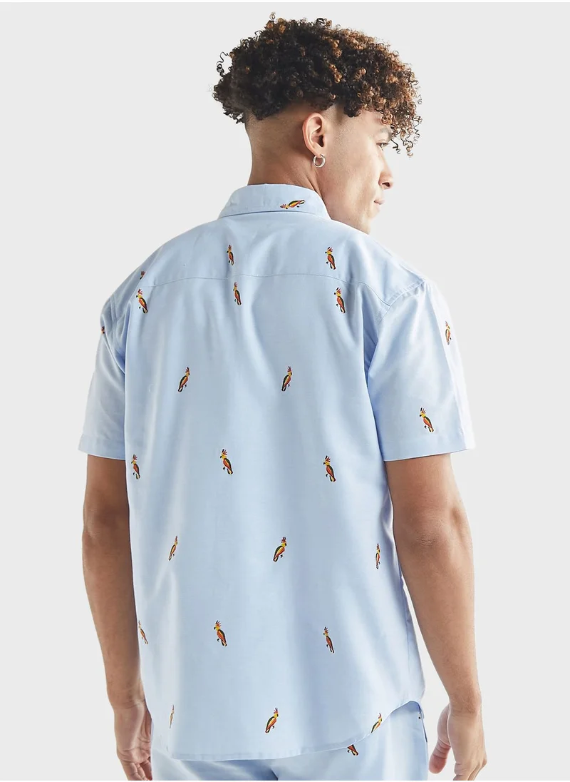 فاف Bird Print Relaxed Fit Shirt