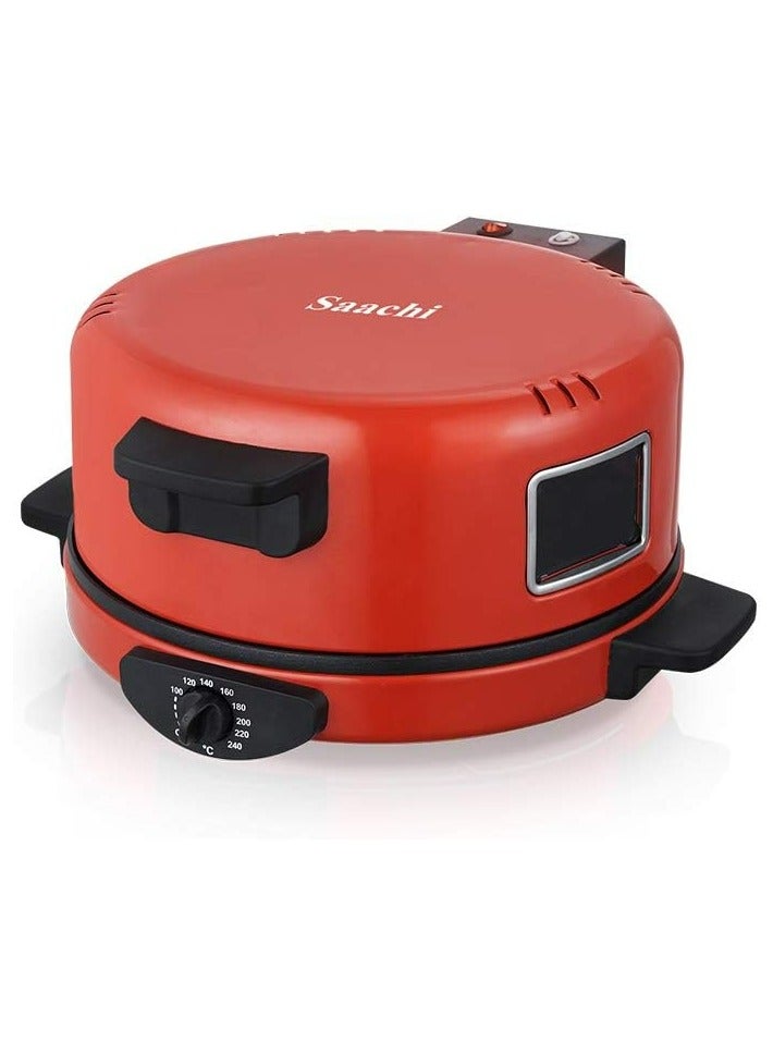 30cm Electric Roti/Tortilla/Pizza Maker NL-RM-4979, Red – Non-Stick, Multi-Functional, Adjustable Temperature Control, 1500W  - Image 2