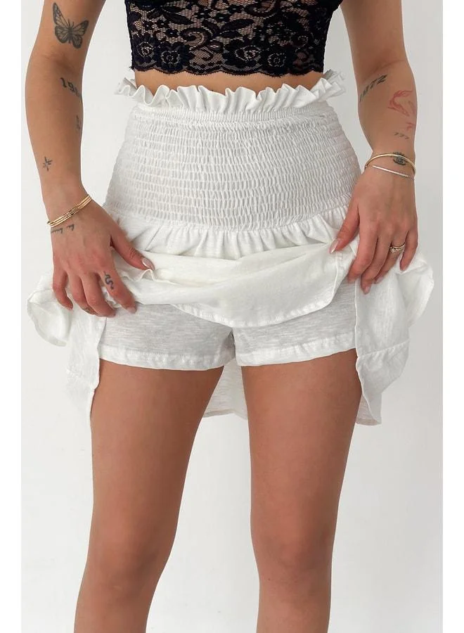 Noa Noa Women's Tiered Smocked Waist Mini Skirt – Summer Layers