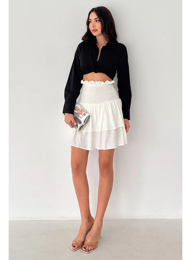 Noa Noa Women's Tiered Smocked Waist Mini Skirt – Summer Layers