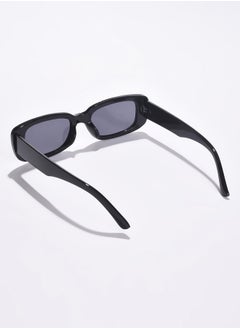 Haute Sauce Black Lens Black Rectangle Sunglasses  - Image 4
