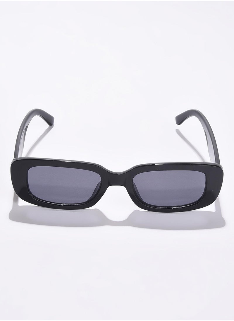 Haute Sauce Black Lens Black Rectangle Sunglasses  - Image 1