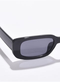 Haute Sauce Black Lens Black Rectangle Sunglasses  - Image 3