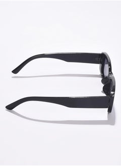 Haute Sauce Black Lens Black Rectangle Sunglasses  - Image 5