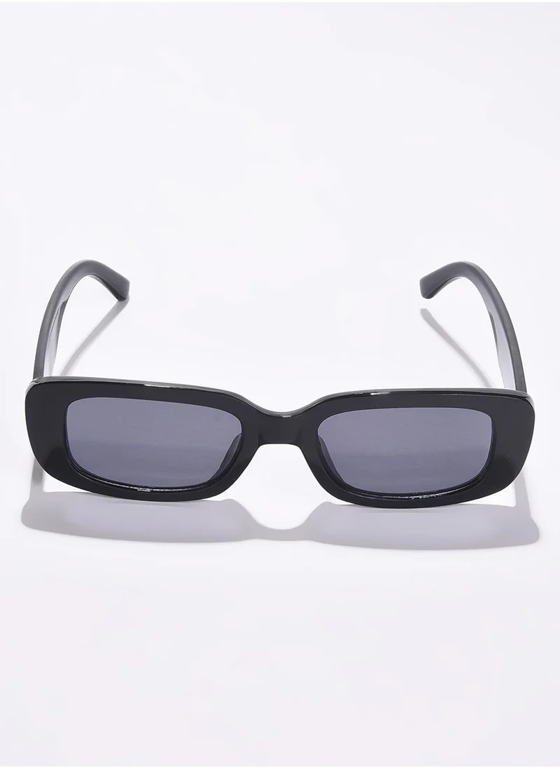 صوص هاوت Black Lens Black Rectangle Sunglasses