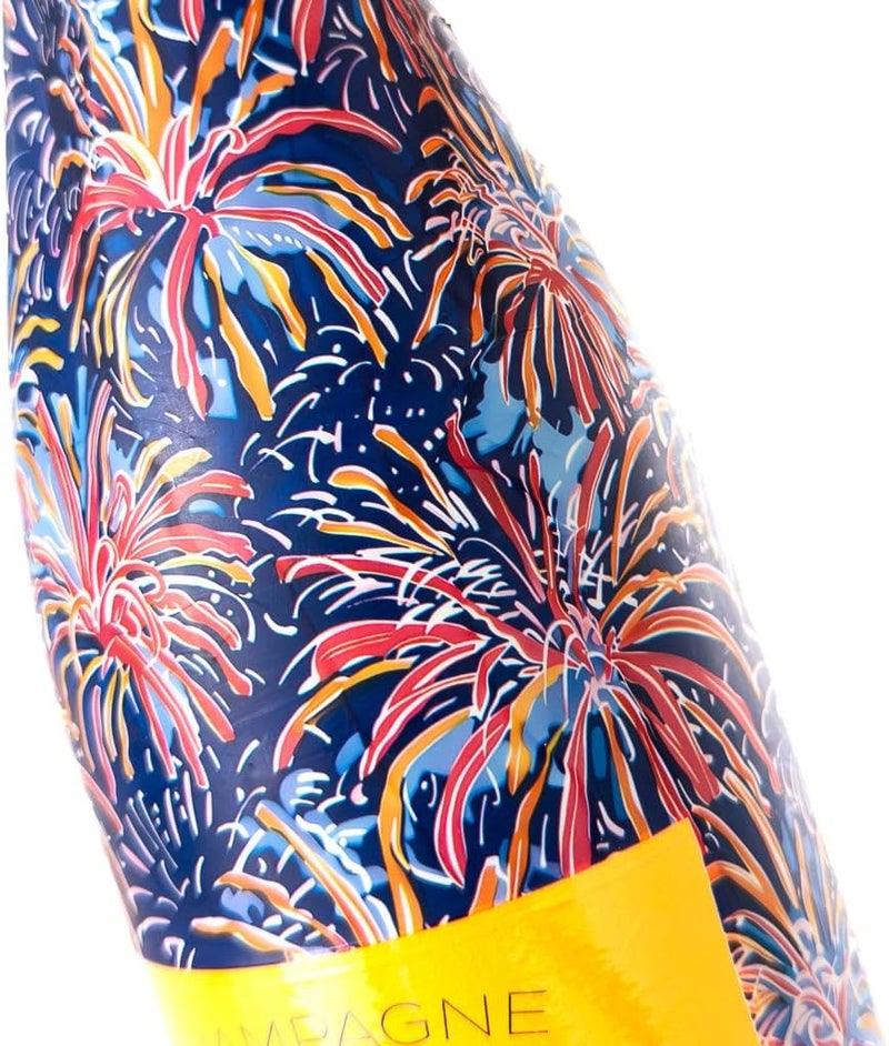 beaubottles Festive Fireworks Wrap for Champagne – Veuve Edition – Custom Wine Bottle Labels for Celebrations, Birthdays, Gifting – Fits 750ml Bottles – Personalized Wine Label Sleeve - Image 1